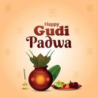 Hintergrund des südindischen Festivals von Gudi Padwa vektor