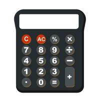 elektronisk kalkylator noll siffra till nio siffror. grundläggande kalkylator ikon. svart digital kalkylator matematik enhet för kontor finansiell analyser. shcool kalkylator för matematik drift.budget debitera kreditera. vektor