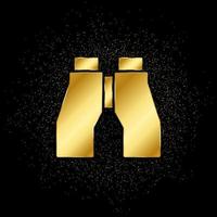 Fernglas Gold, Symbol. Vektor Illustration von golden Partikel auf Gold Vektor Hintergrund