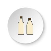runda knapp för webb ikon, flaskor. knapp baner runda, bricka gränssnitt för Ansökan illustration på vit bakgrund vektor