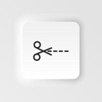 Ernte, Schere Vektor Symbol. Element von Design Werkzeug zum Handy, Mobiltelefon Konzept und Netz Apps Vektor. dünn neumorphisch Stil Vektor Symbol zum Webseite Design auf Neumorphismus Weiß Hintergrund