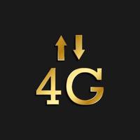 4g, signal, pilar guld ikon. vektor illustration av gyllene stil ikon på mörk bakgrund