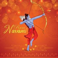 glückliche Ramnavami-Feier-Grußkarte mit Illustration vektor