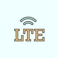 lte, Signal Farbe Vektor Symbol, Vektor Illustration auf Weiß Hintergrund