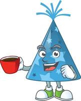 Karikatur Charakter von Blau Party Hut vektor