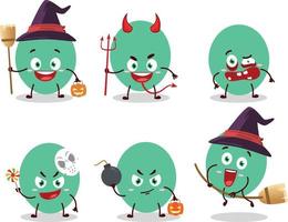 Halloween Ausdruck Emoticons mit Karikatur Charakter von Grün Ballon vektor