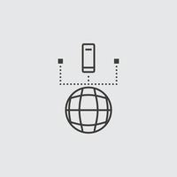 Netzwerk, Datenbank, Umriss, Symbol. Netz Entwicklung Vektor Symbol. Element von einfach Symbol zum Webseiten, Netz Design, Handy, Mobiltelefon Anwendung, Infografiken. Linie Symbol zum Webseite Design auf Weiß Hintergrund