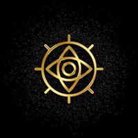 Mandala Gold Symbol. Vektor Illustration von golden Partikel Hintergrund.. spirituell Konzept Vektor Illustration .