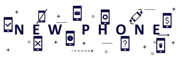 vektor begrepp meddelare med mobil telefon, vektor illustration begrepp ny telefon ikoner