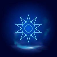 spirituell Symbol Neon- Symbol. Blau Rauch bewirken Blau Hintergrund. vektor