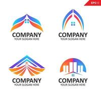 Immobilien-Logo-Sammlung bunte Logo-Design-Vorlage vektor