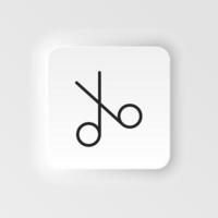 Schere Vektor Symbol. Element von Design Werkzeug zum Handy, Mobiltelefon Konzept und Netz Apps Vektor. dünn neumorphisch Stil Vektor Symbol zum Webseite Design auf Neumorphismus Weiß Hintergrund