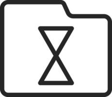 Verzögerung, Ordner, Fortschritt Vektor Symbol. Multimedia minimalistisch Gliederung Vektor Symbol. auf Weiß Hintergrund