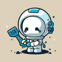 süß Roboter Astronaut Karikatur Vektor Symbol Illustration