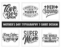Mütter Tag Hand gezeichnet lettern Typografie T-Shirt Design Profi herunterladen vektor