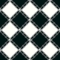 kariert Jahrgang schwarz und Weiß Muster mit Ketten, Perlen. Vektor geometrisch nahtlos Hintergrund.