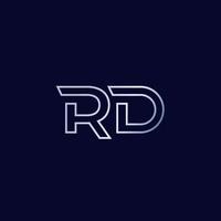 rd brev logotyp, linje design vektor