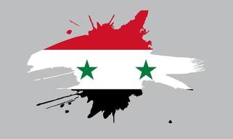 National Flagge von Syrien mit Bürste Schlaganfall bewirken auf Weiß Hintergrund vektor