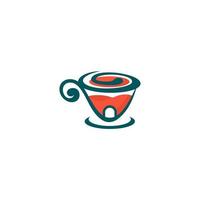 te eller kaffe kopp logotyp med Färg mönster vektor