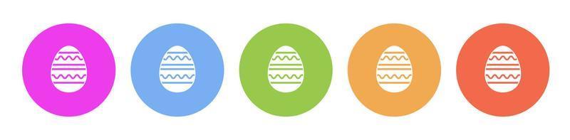 mång färgad platt ikoner på runda bakgrunder. påsk, ägg Flerfärgad cirkel vektor ikon på vit bakgrund