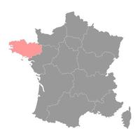 bretagne Karta. område av Frankrike. vektor illustration.
