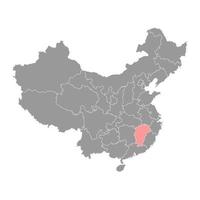jiangxi provins Karta, administrativ uppdelningar av Kina. vektor illustration.