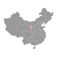 karte der autonomen region ningxia hui, verwaltungseinheiten von china. Vektor-Illustration. vektor