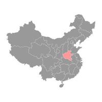 Karte der Provinz Henan, Verwaltungseinheiten von China. Vektor-Illustration. vektor