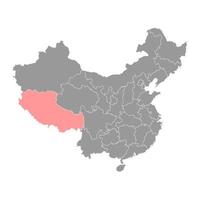 tibet eller xizang autonom område Karta, administrativ uppdelningar av Kina. vektor illustration.
