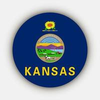 Kansas-Staatsflagge. Vektor-Illustration. vektor