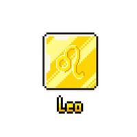Löwe golden Zeichen im Pixel Kunst Stil vektor