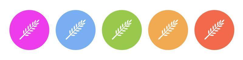 multi farbig eben Symbole auf runden Hintergründe. Landwirtschaft, Weizen Mehrfarbig Kreis Vektor Symbol auf Weiß Hintergrund