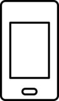Linie Vektor Symbol Handy, Mobiltelefon. Gliederung Vektor Symbol auf Weiß Hintergrund