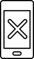 Linie Vektor Symbol Telefon, löschen, entfernen. Gliederung Vektor Symbol auf Weiß Hintergrund