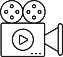 Film, Einführung, Video , Symbol. Marketing Vektor Symbol. dünn Linie Symbol zum Webseite Design und Infografik auf Weiß Hintergrund