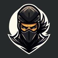 ninja huvud maskot esport logotyp vektor illustration med isolerat bakgrund