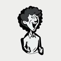 schwarz und Weiß Karikatur Charakter Vektor Illustration mit isoliert Hintergrund