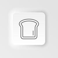 neumorphisch Stil Essen und trinken Vektor Symbol. Brot Linie Vektor Symbol auf Neumorphismus Weiß Hintergrund