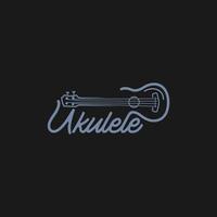 einfach minimalistisch Typografie Ukulele Musik- Logo Design. Vektor Grafik. Ukulele Logo Design.