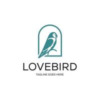 Lovebird Logo Design Symbol. Lovebird voll Farbe Design. Vogel Tier Logo Design. vektor