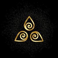 Harmonie Gold Symbol. Vektor Illustration von golden Partikel Hintergrund.. spirituell Konzept Vektor Illustration .
