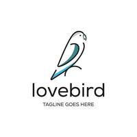 Lovebird Logo Design Symbol. Lovebird voll Farbe Design. Vogel Tier Logo Design. vektor