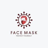 mask en medicinsk logotyp design. grymt bra modern mask logotyp. en mask medicinsk logotyp. vektor