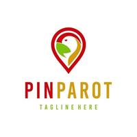 Papagei Vogel mit Ort Symbol Logo Grafik vektor