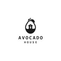 Avocado Obst Logo Vorlage. Haus Avocado Design Vorlage Logo. Haus Vektor Logo Design. Gesundheit Essen Logotyp. Essen Zuhause Logo.