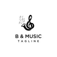 Saxophone Logo Design Vorlage. genial ein Saxophone mit Musik- Hinweis und Brief b Logo. ein Saxophone mit Brief b und Musik- Hinweis Logotyp. vektor
