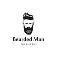Bart Mann Logo Design. genial bärtig Mann Logo. ein Mann mit Bart Logotyp. vektor
