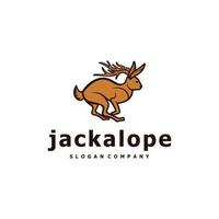 Jackalope Logo Design. genial Jackalope Logo. ein Jackalope Logotyp. vektor