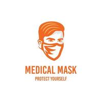 Maske ein medizinisch Logo Design. genial modern Maske Logo. ein Maske medizinisch Logotyp. vektor