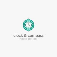 ein Kompass Logo Design Vorlage. genial ein Kompass mit Zuhause verneinen Raum Logo. ein Kompass mit Zuhause lineart Logotyp. vektor